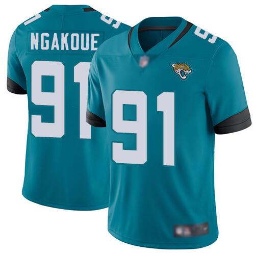 Men's Jacksonville Jaguars #91 Yannick Ngakoue Teal Vapor Untouchable Limited Stitched NFL Jersey